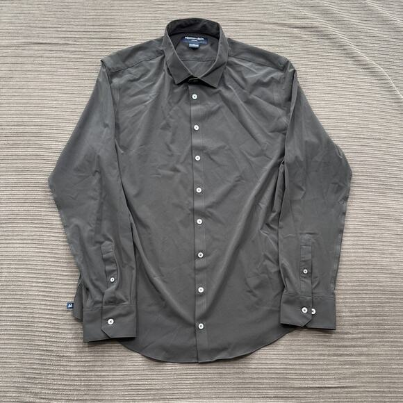 Mizzen+Main Leeward Shirt Mens XL Trim Fit Black Stretch Button Down Performance - Picture 1 of 9